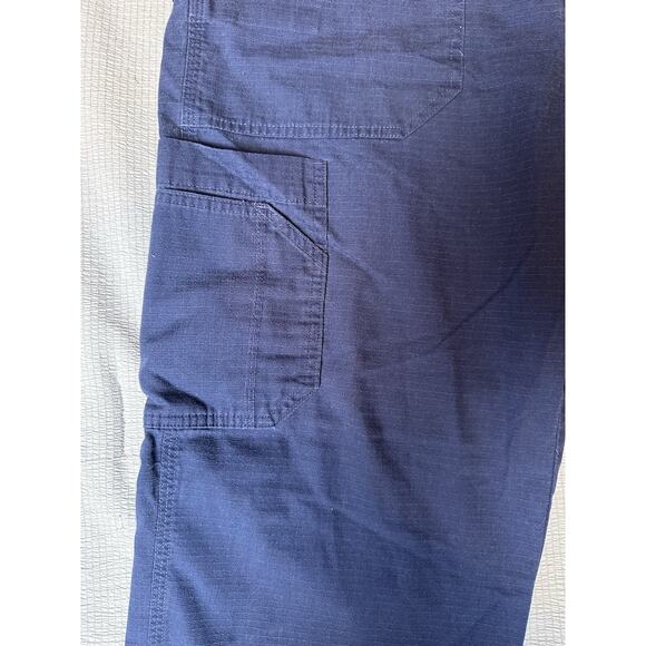 Carhartt Ripstop Cargo Pants Mens Large Navy Blue Workwear Utility Drawstring - Picture 4 of 14